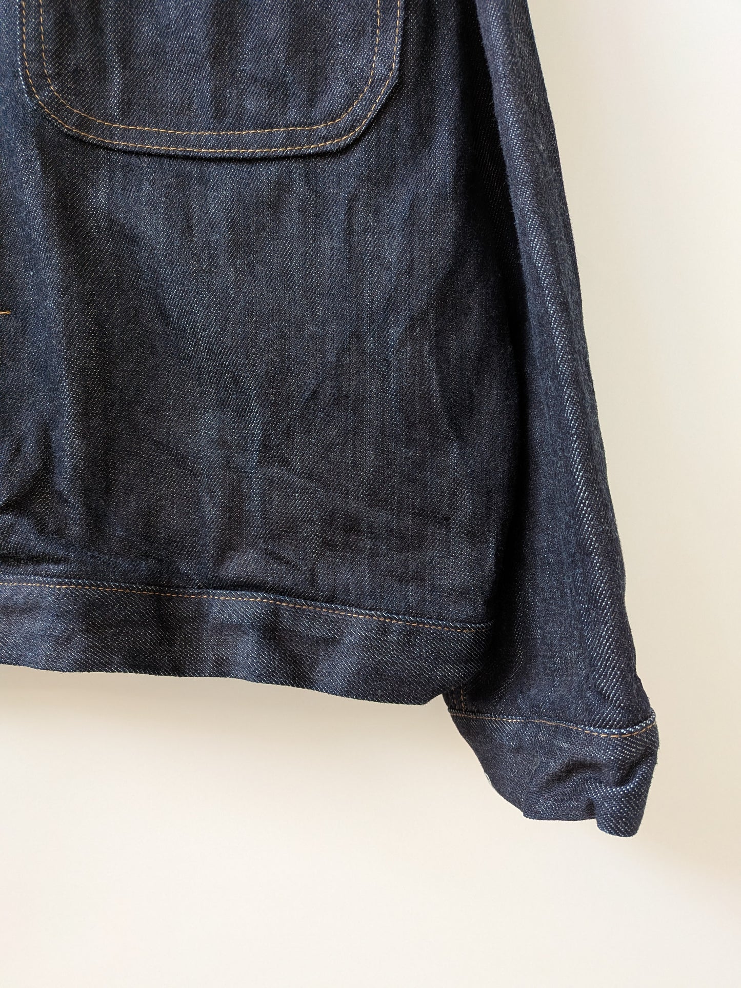 cotton denim ノーカラー ブルゾン | yuni