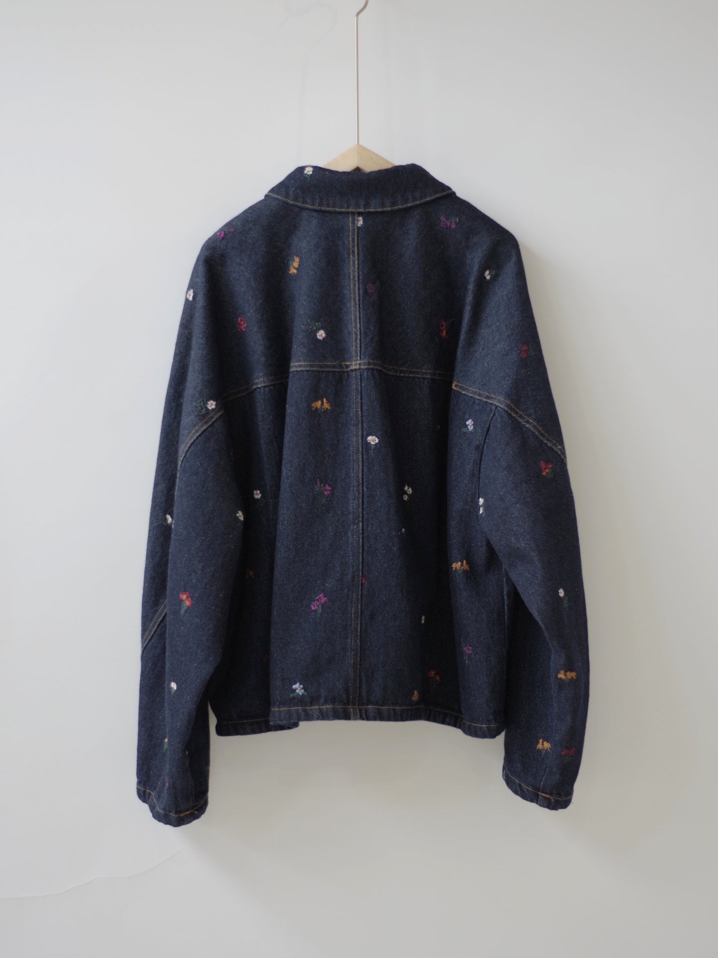 floral embloidely denim cocoon ブルゾン | yuni