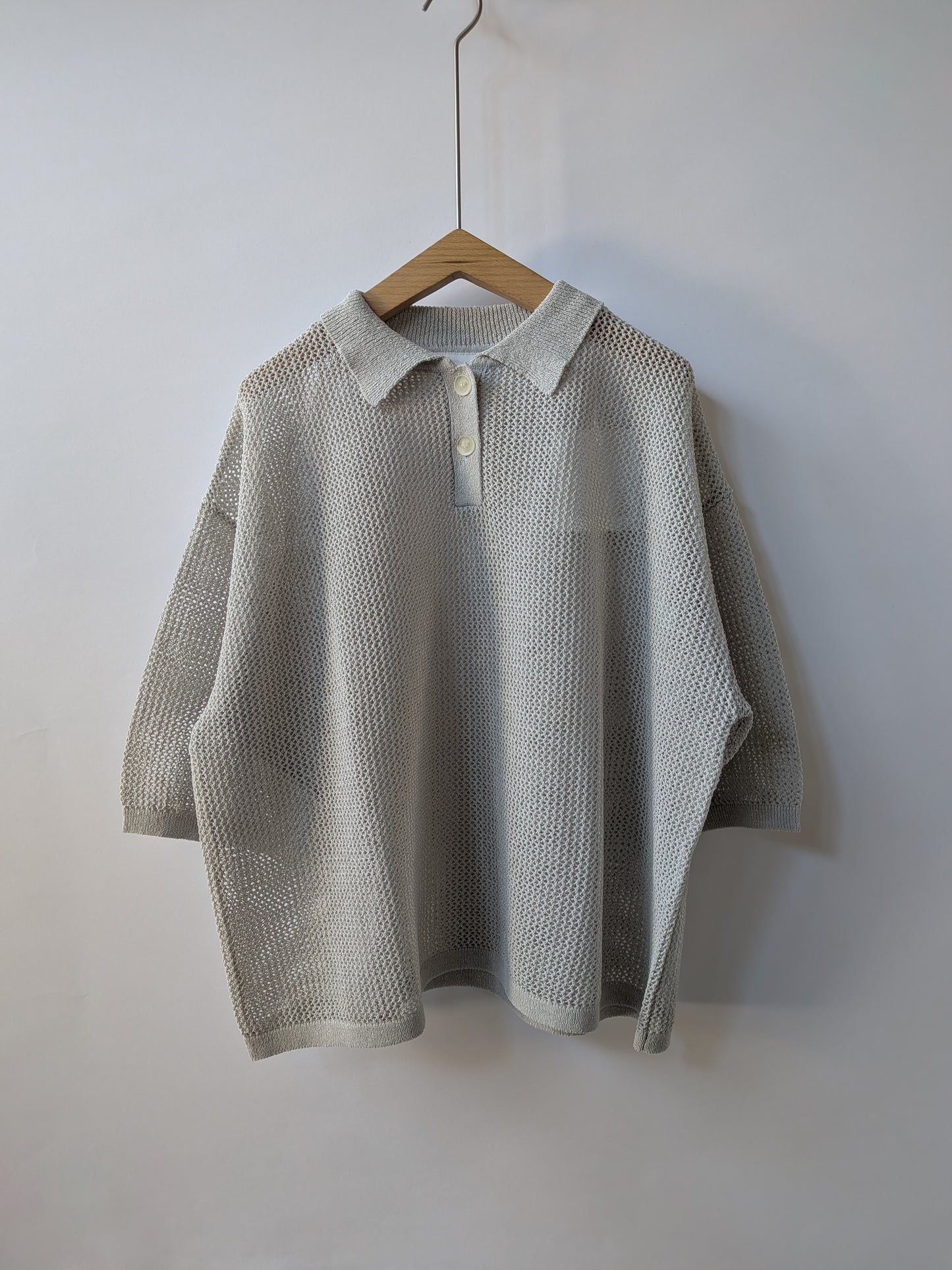 Lonsing18 和紙/Polyester knit ポロシャツ | yuni