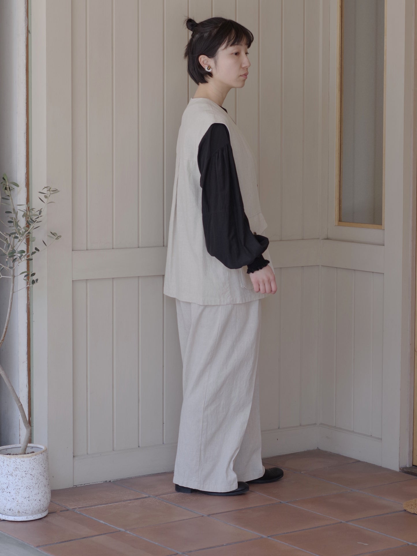 高密度Cotton/Linen ベスト | yuni