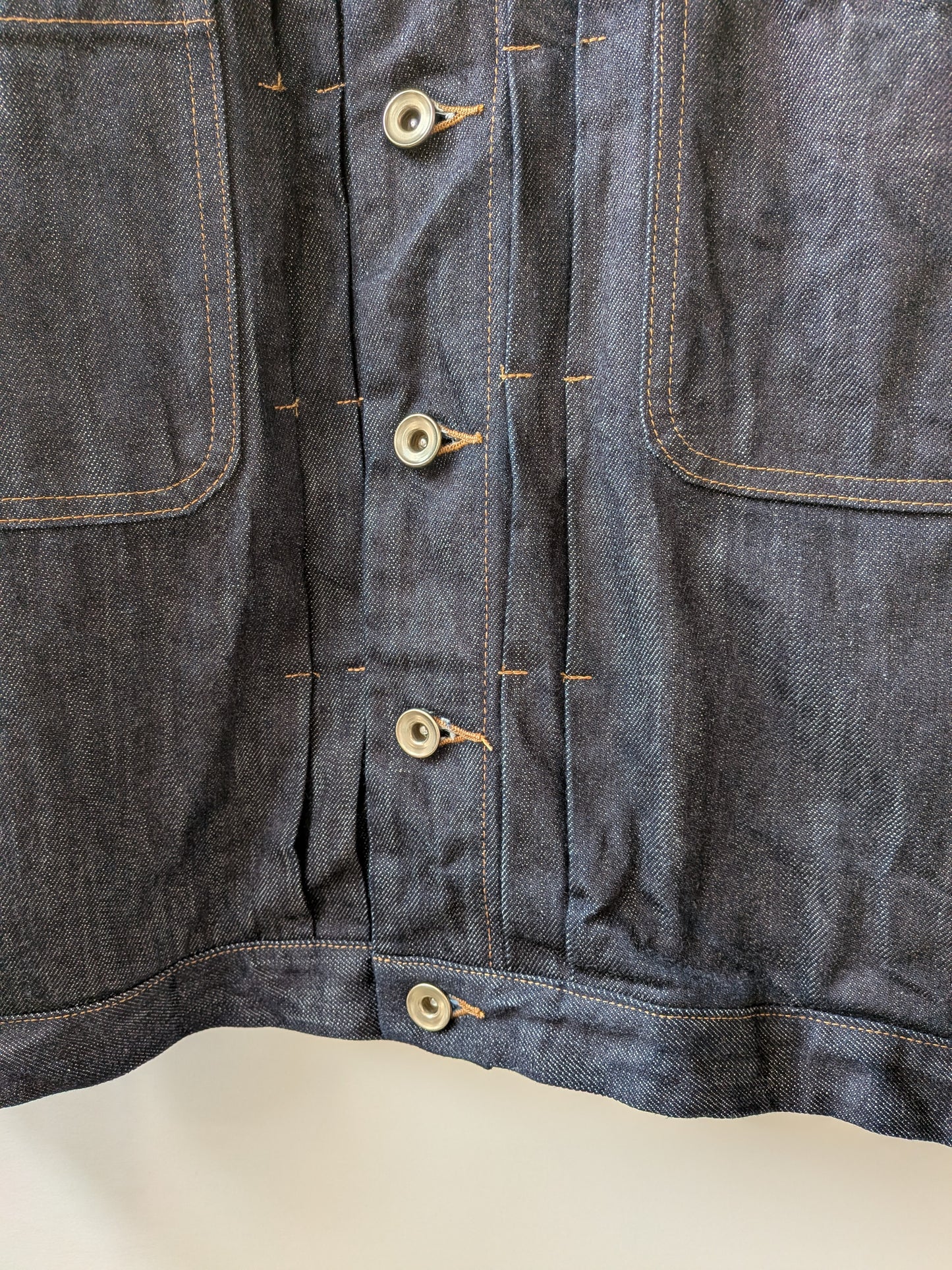 cotton denim ノーカラー ブルゾン | yuni
