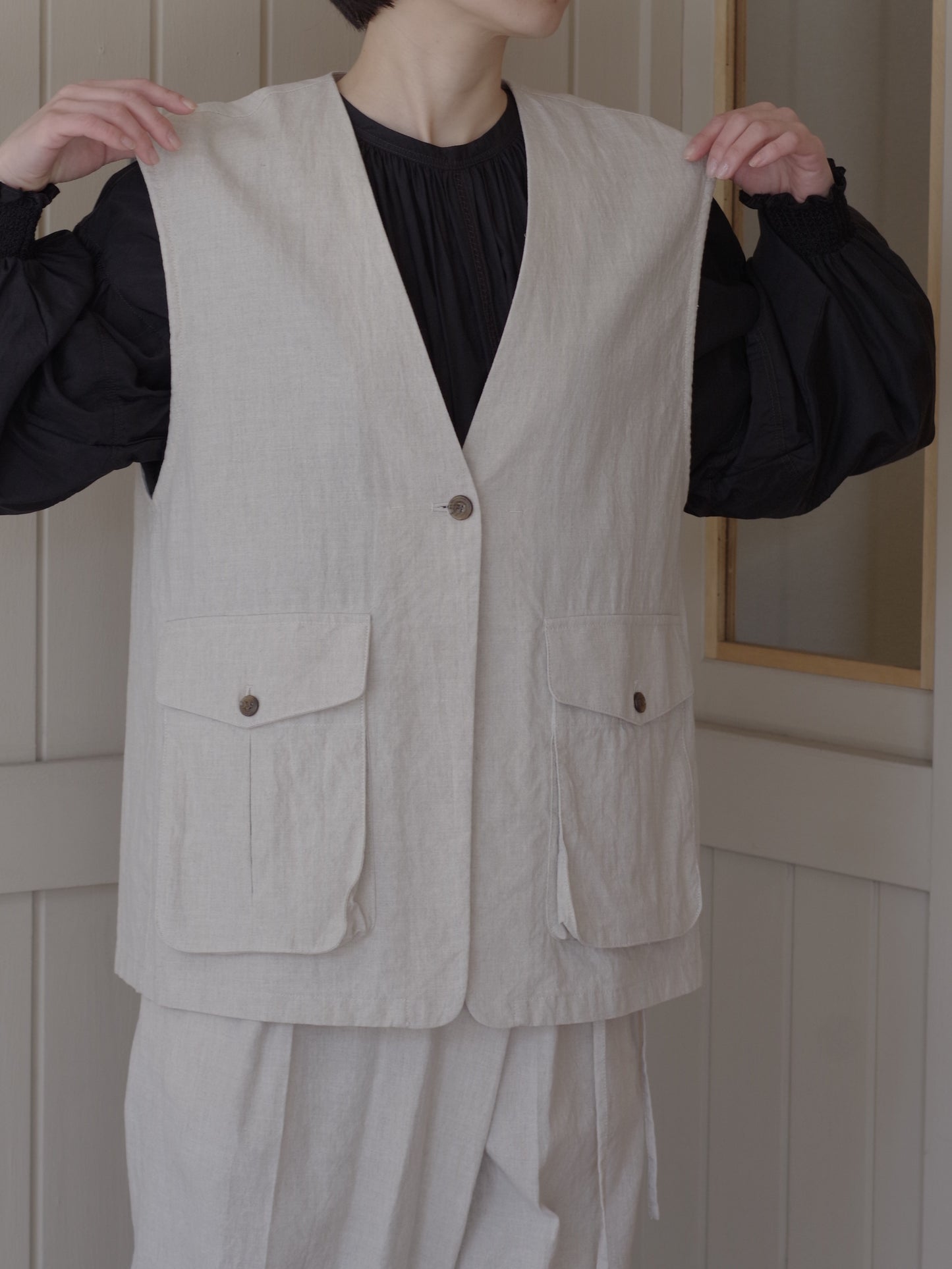 高密度Cotton/Linen ベスト | yuni