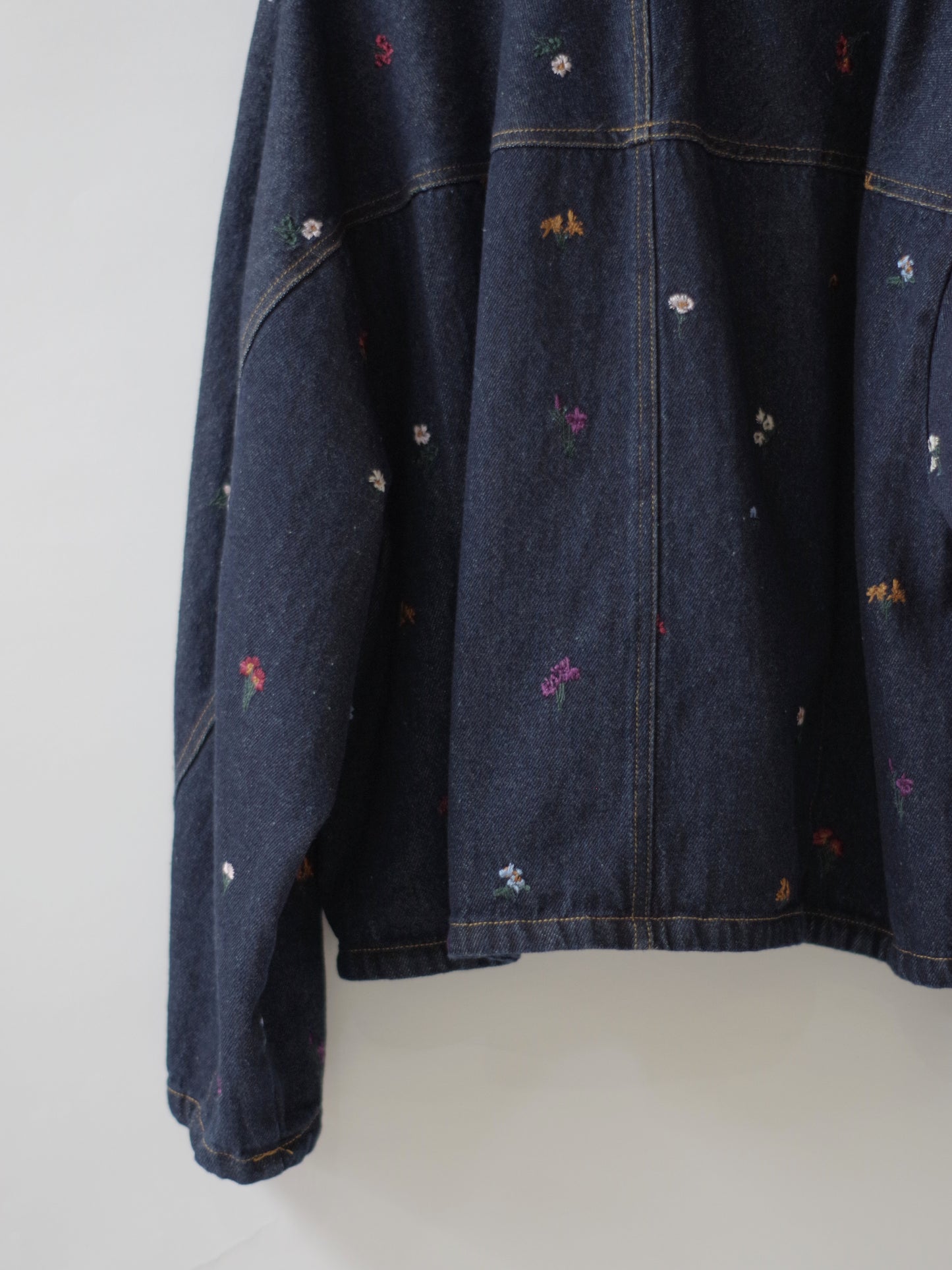 floral embloidely denim cocoon ブルゾン | yuni