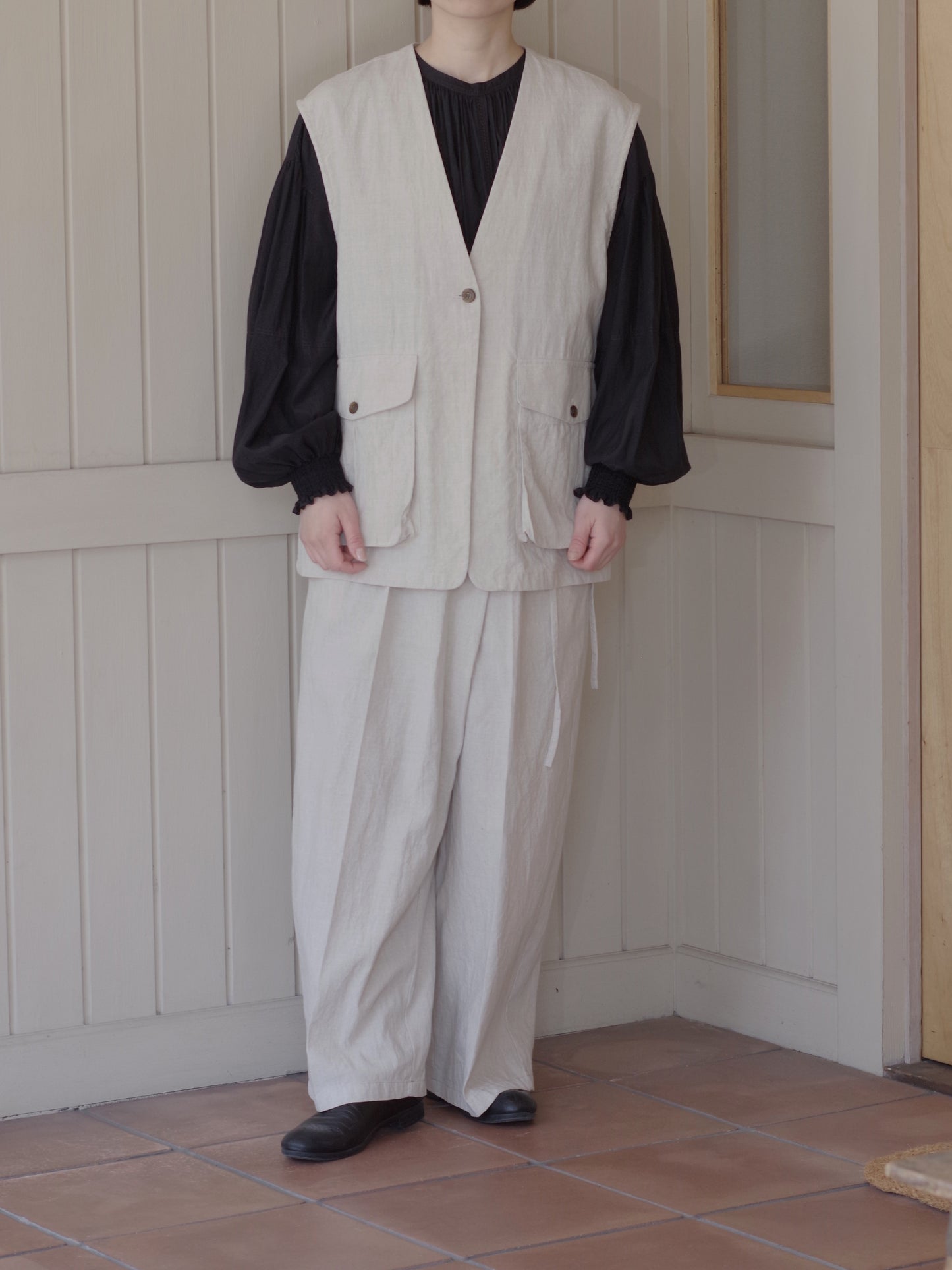 高密度Cotton/Linen ベスト | yuni