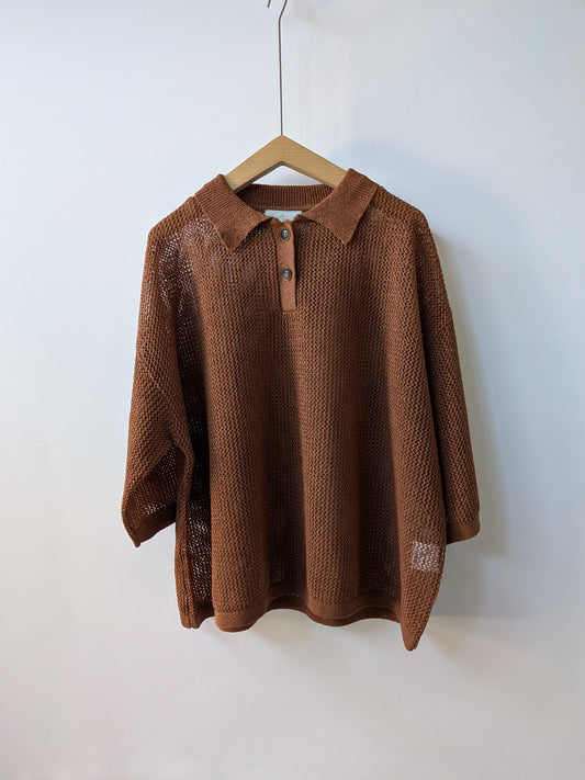 Lonsing18 和紙/Polyester knit ポロシャツ | yuni