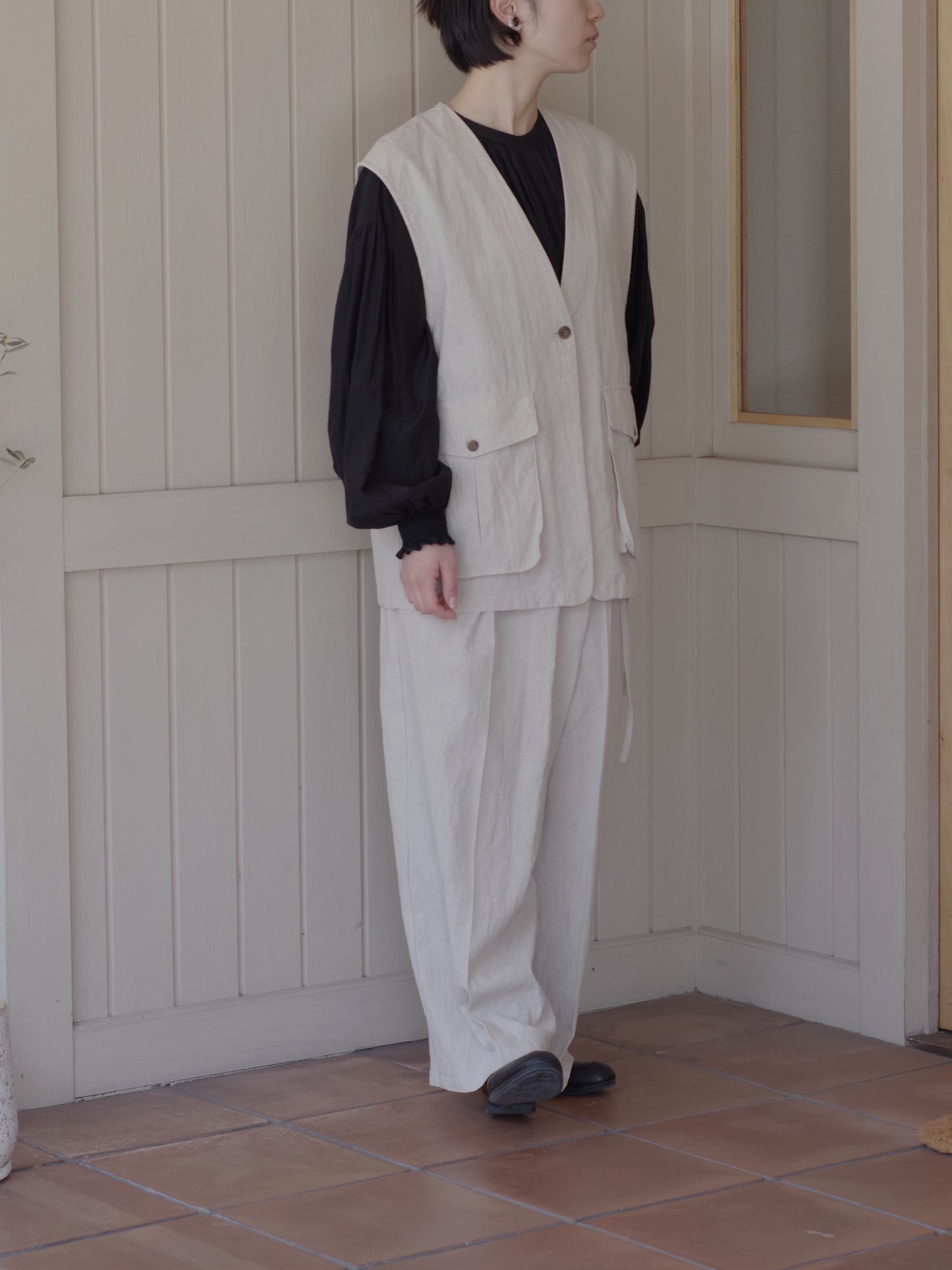 高密度Cotton/Linen ベスト | yuni
