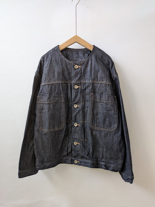 cotton denim ノーカラー ブルゾン | yuni