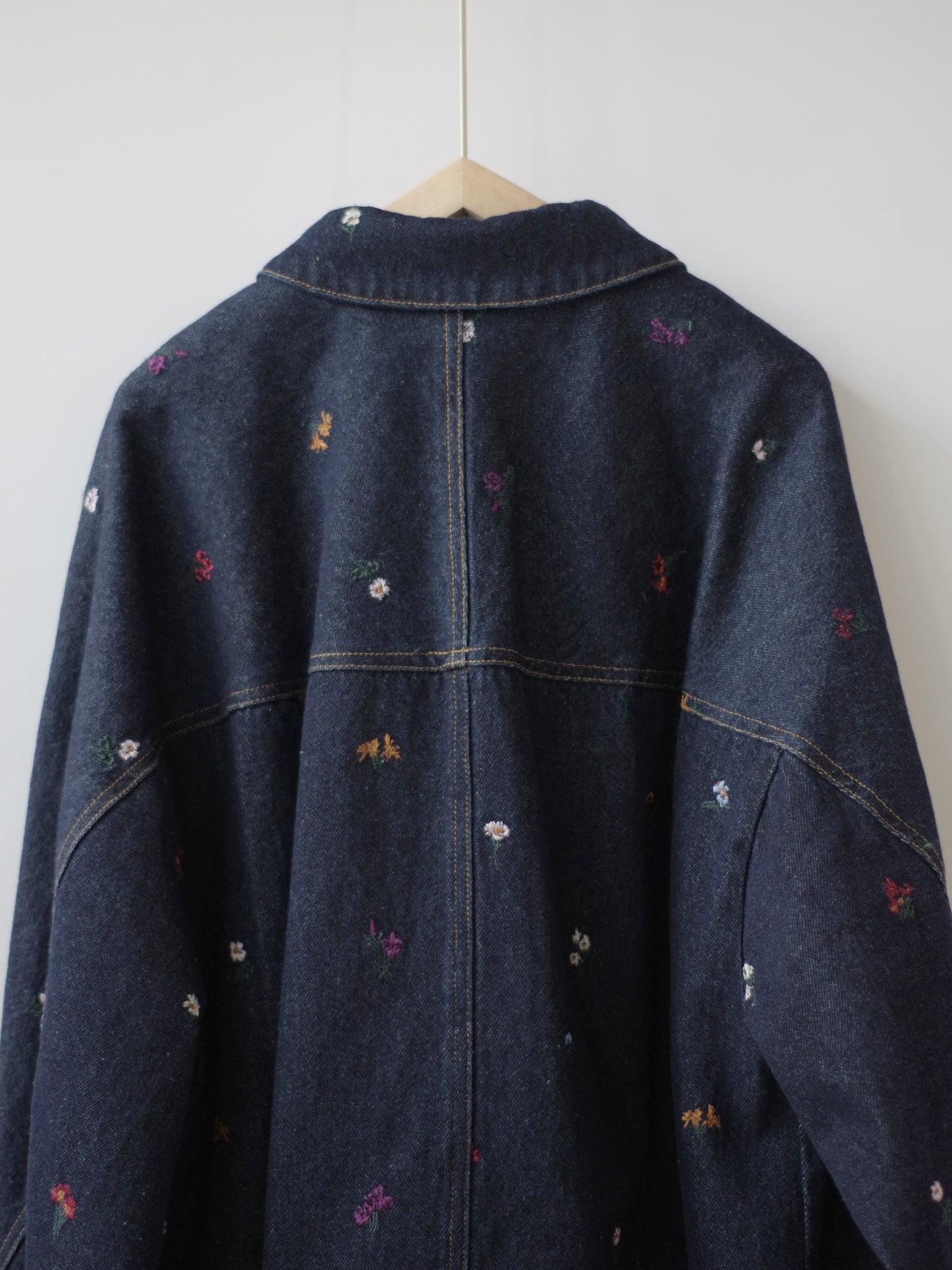 floral embloidely denim cocoon ブルゾン | yuni