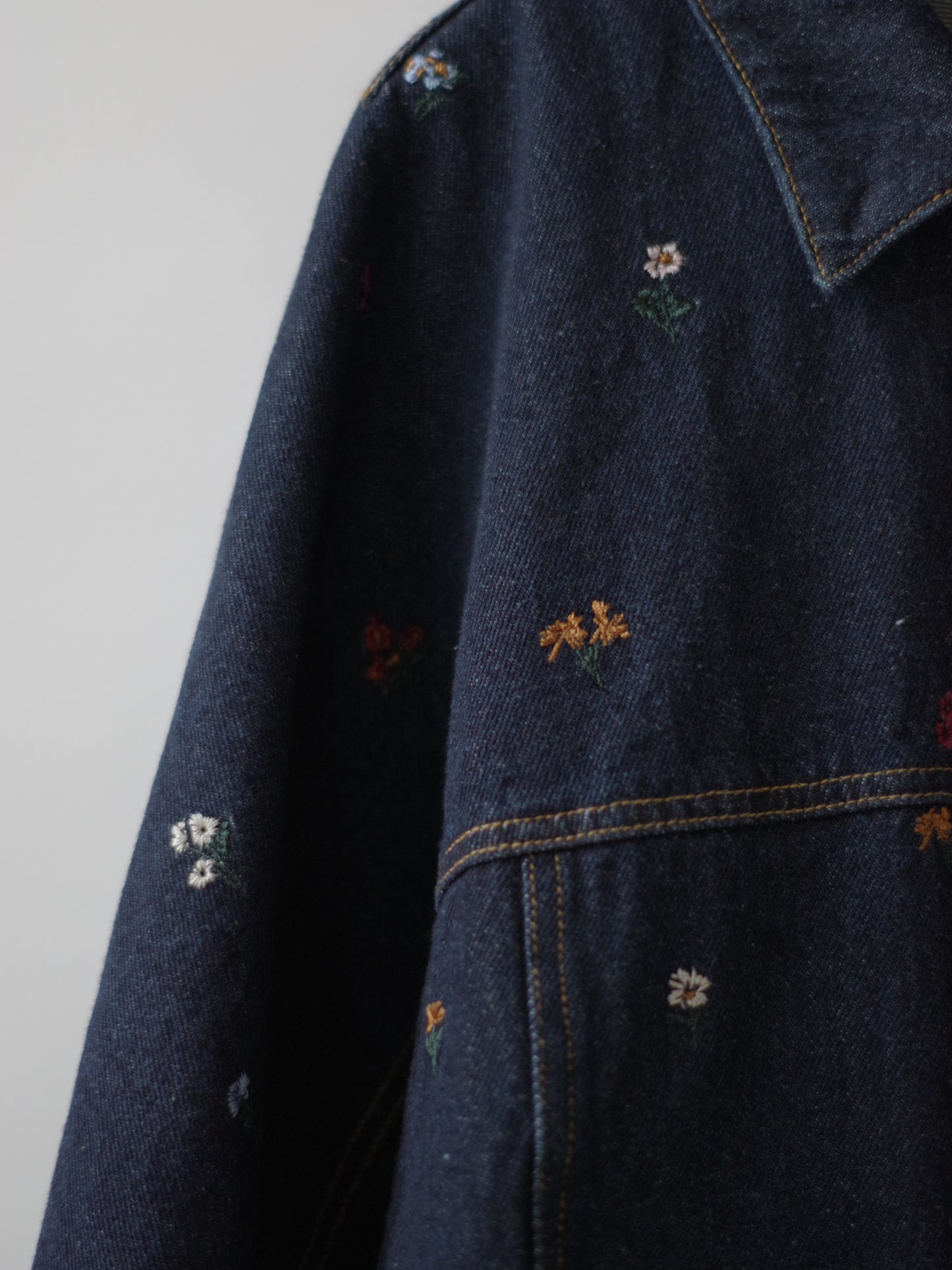 floral embloidely denim cocoon ブルゾン | yuni
