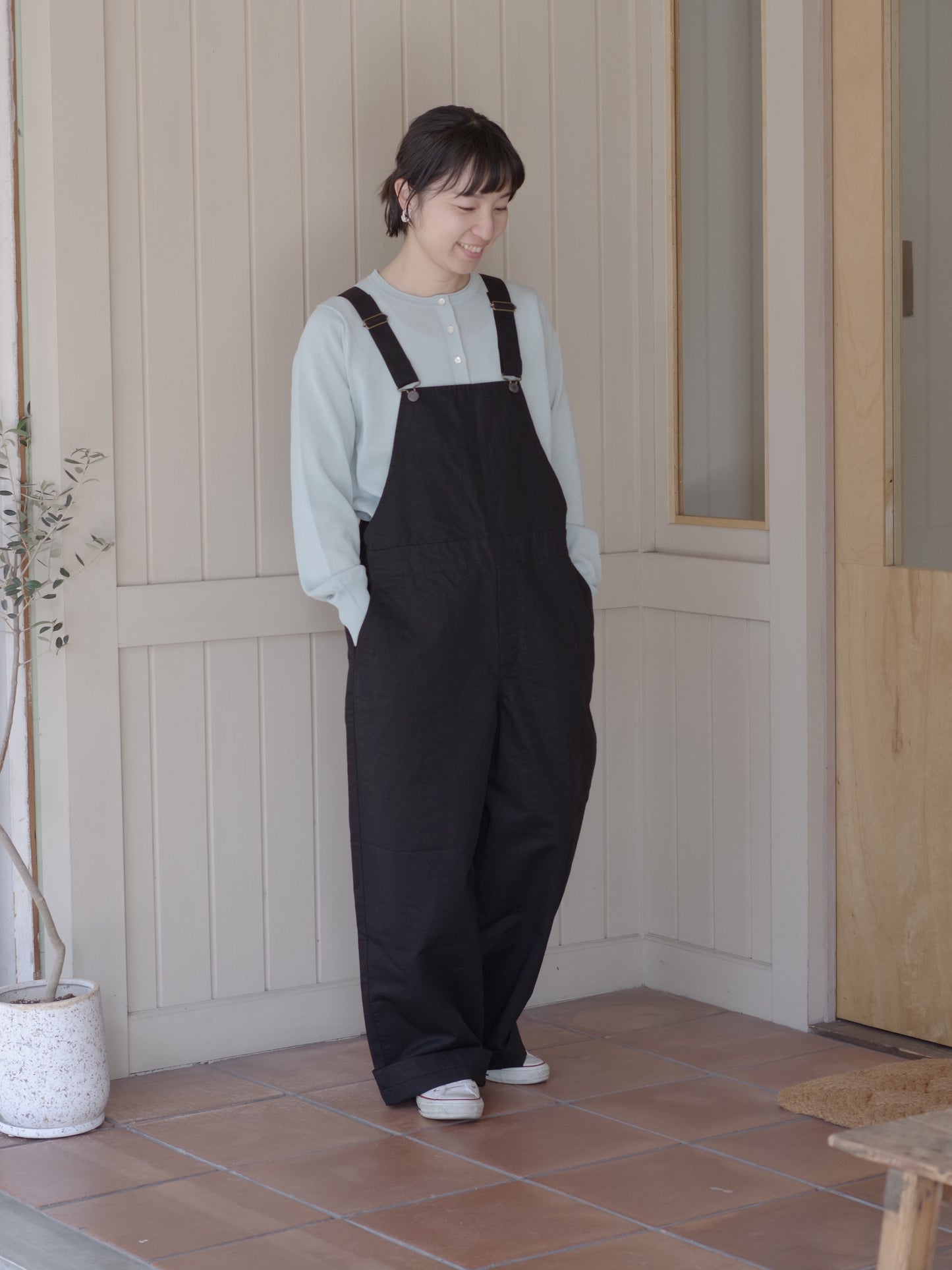 綿麻ツイルサロペット | Hands of creation