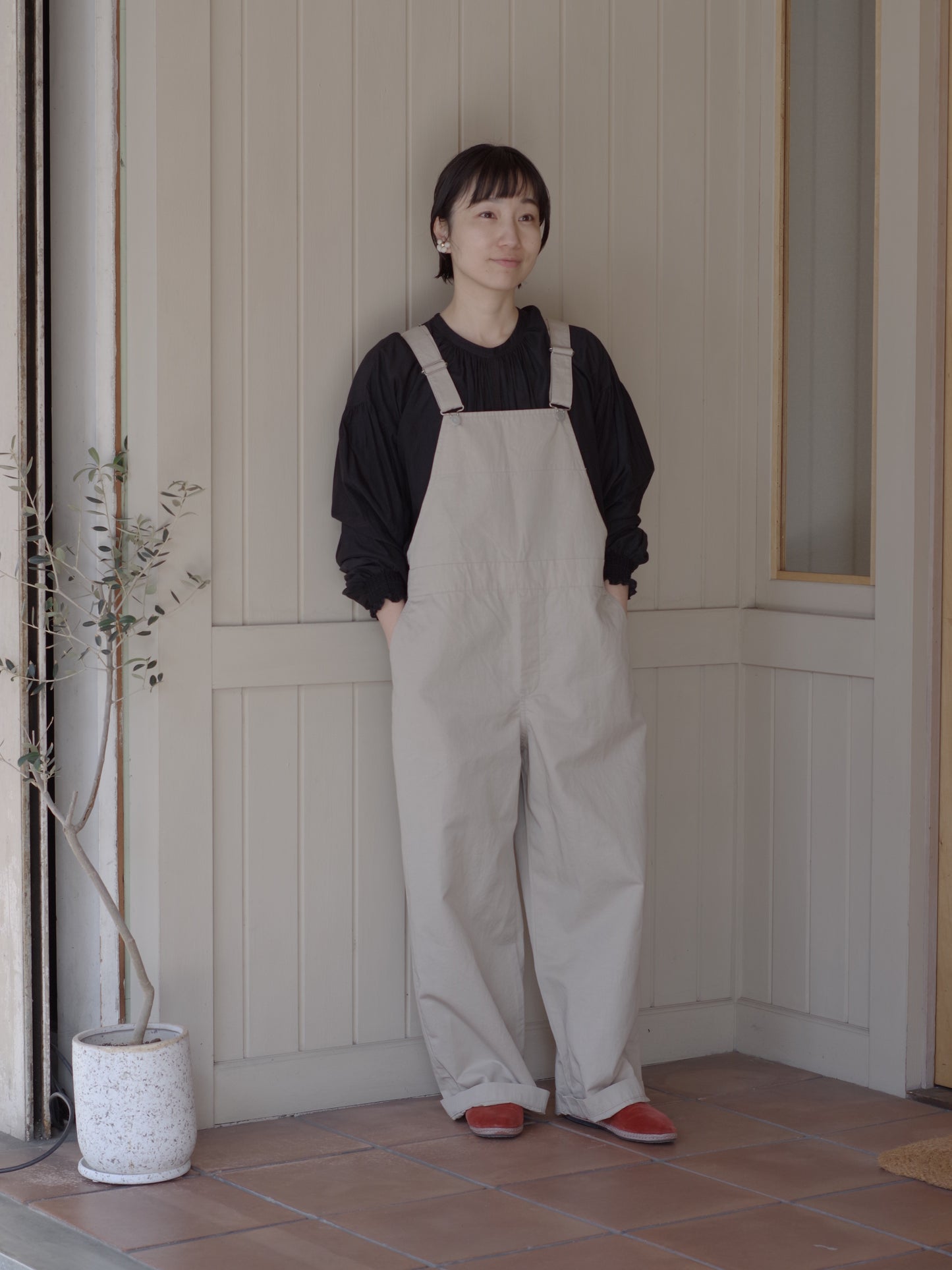 綿麻ツイルサロペット | Hands of creation