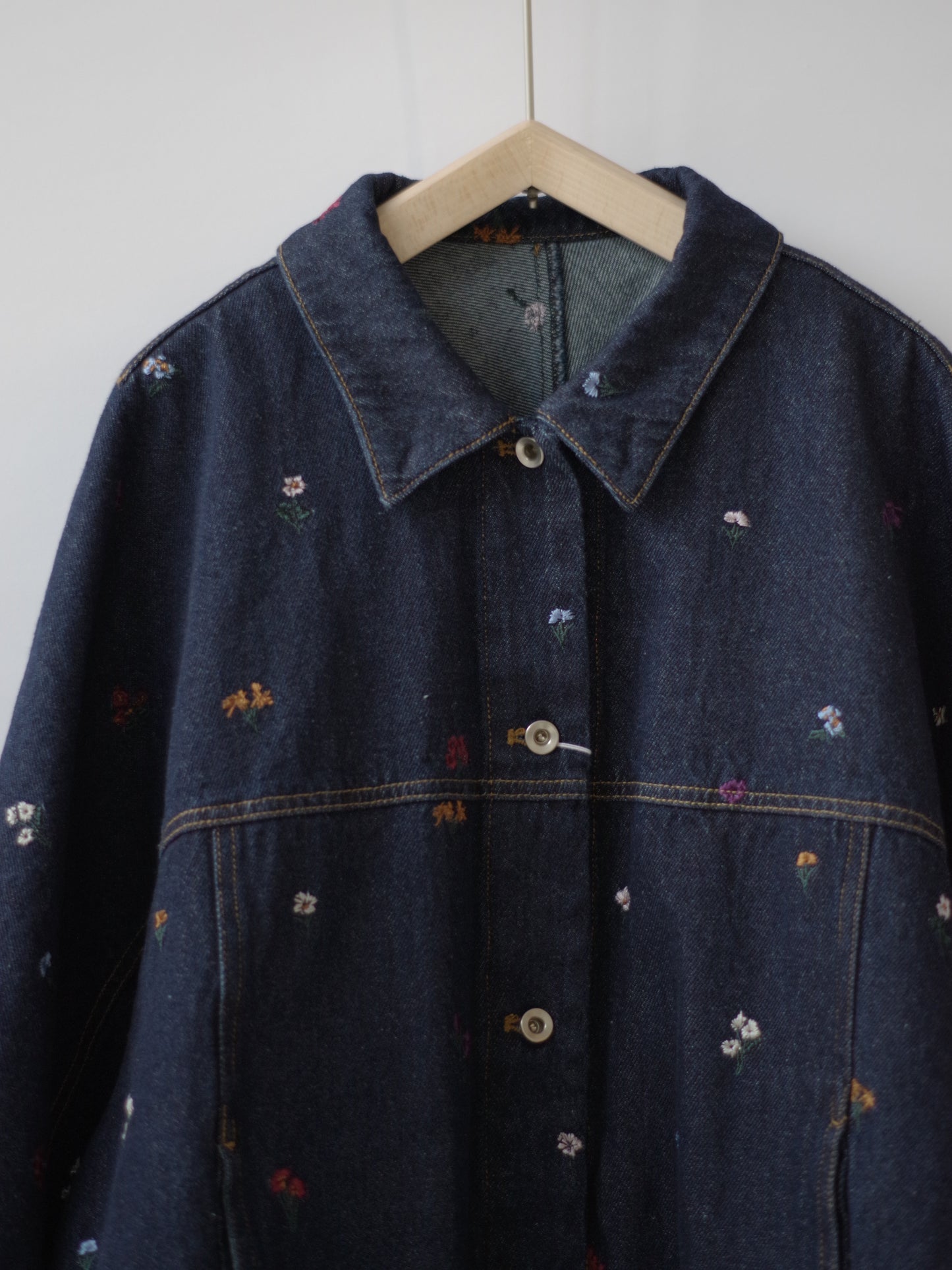 floral embloidely denim cocoon ブルゾン | yuni
