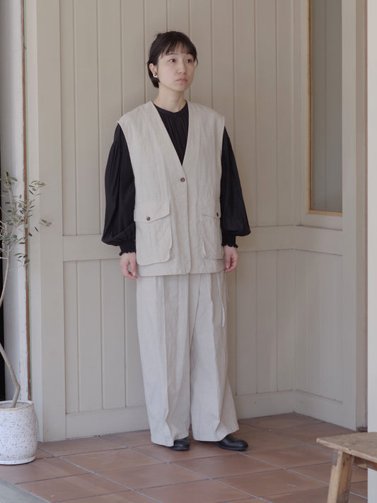 高密度Cotton/Linen ベスト | yuni