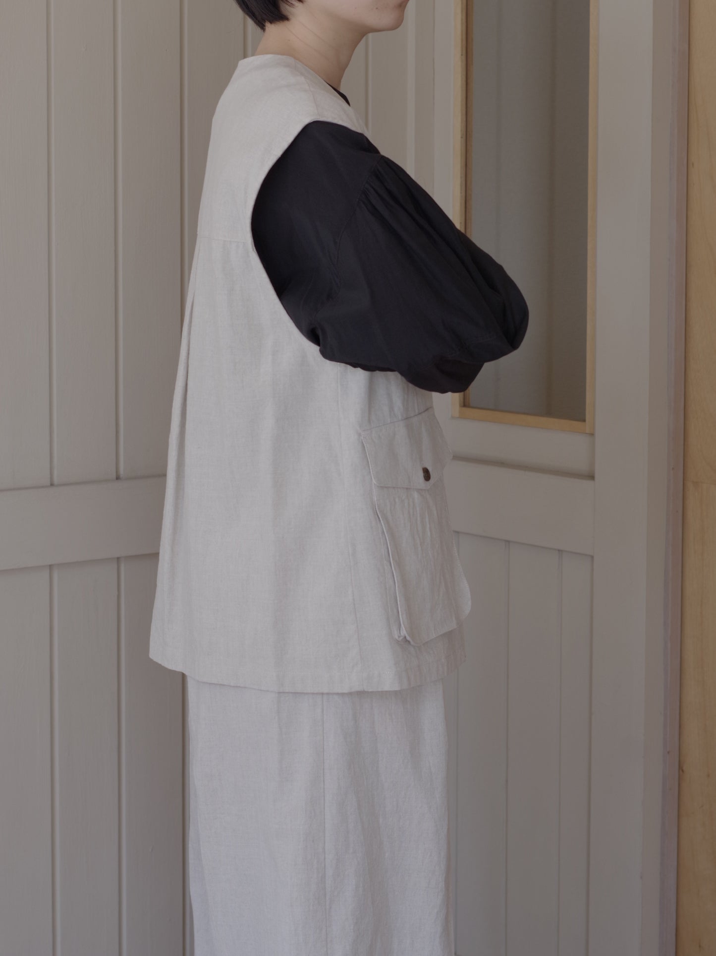 高密度Cotton/Linen ベスト | yuni